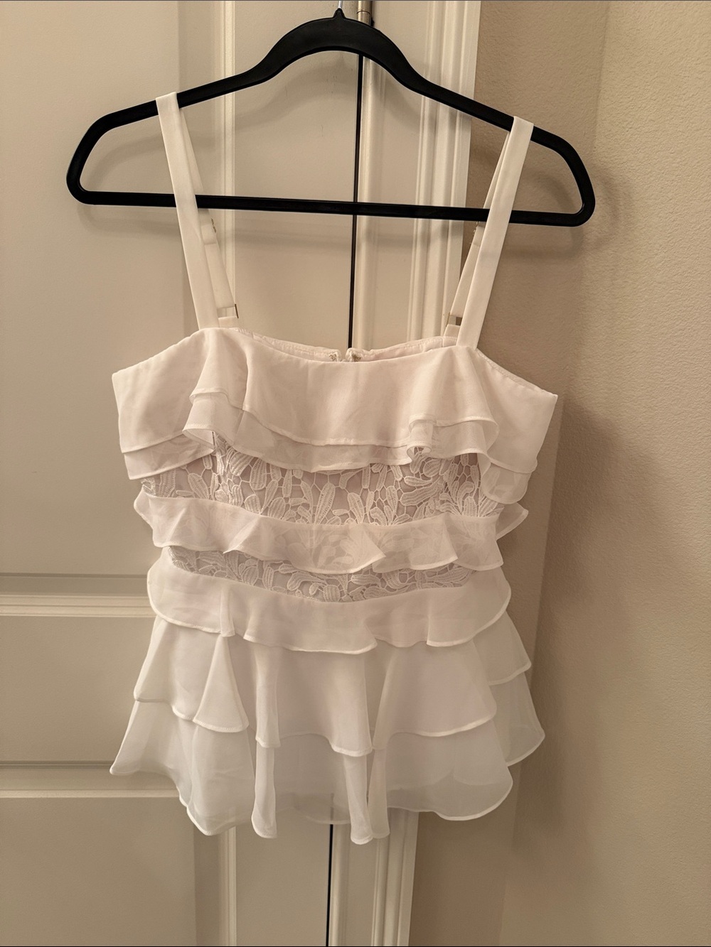 Lilly Pulitzer White Ruffled Lace Camisole